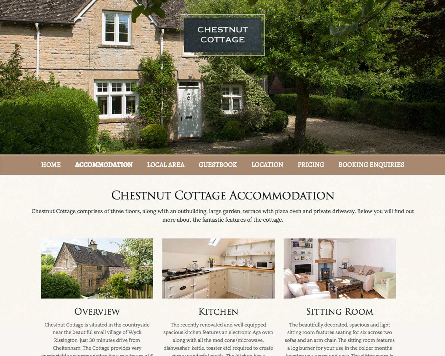 Chestnut Cottage website