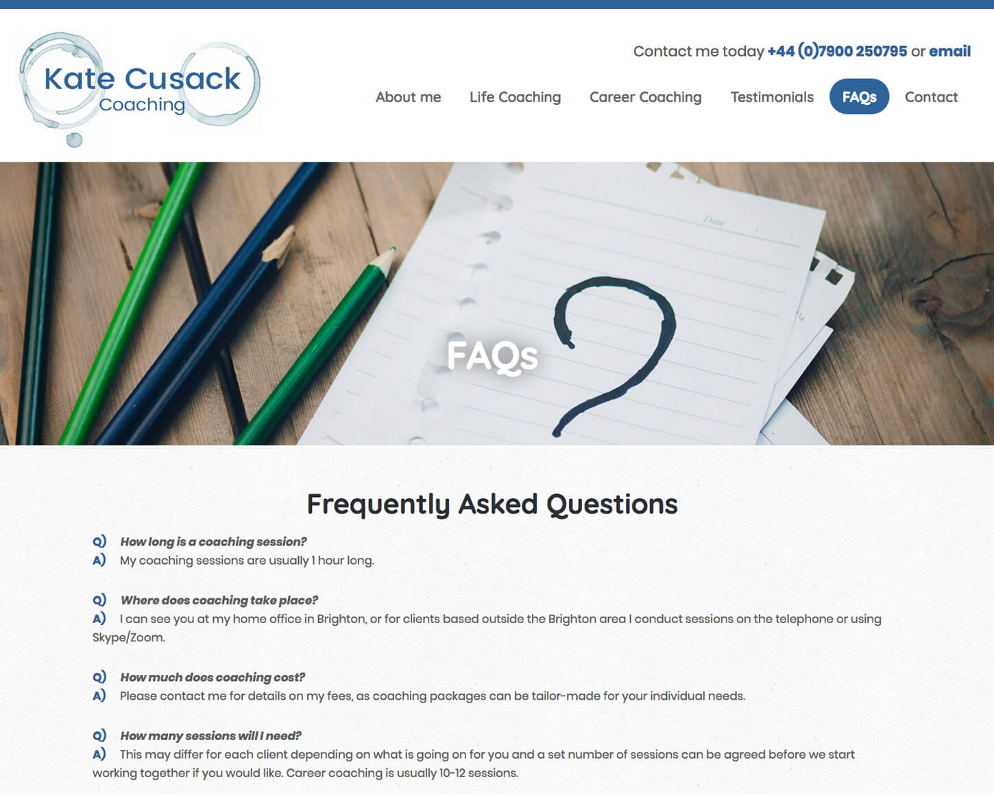 Kate Cusack Coaching website
