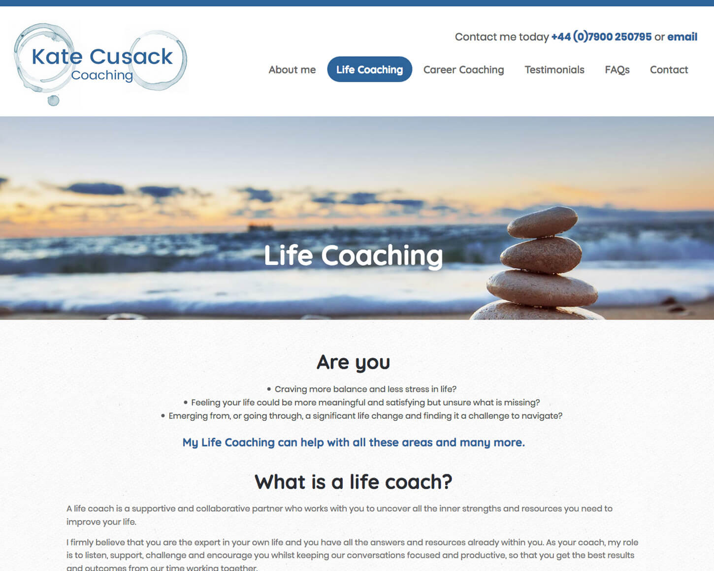 Kate Cusack Coaching website