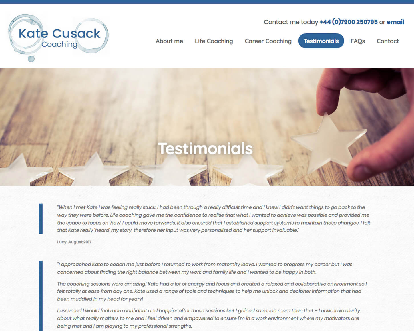 Kate Cusack Coaching website