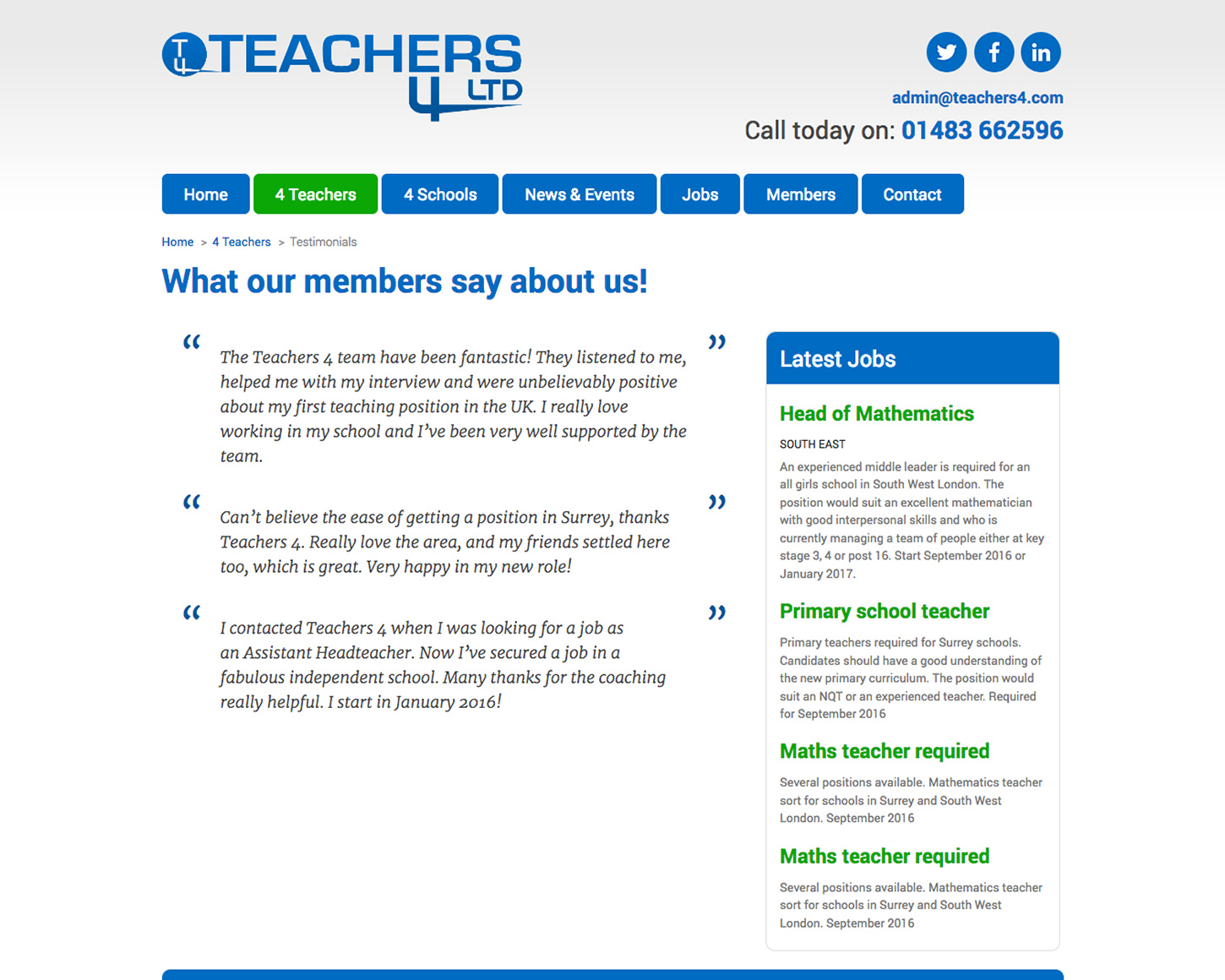 Teachers 4 website