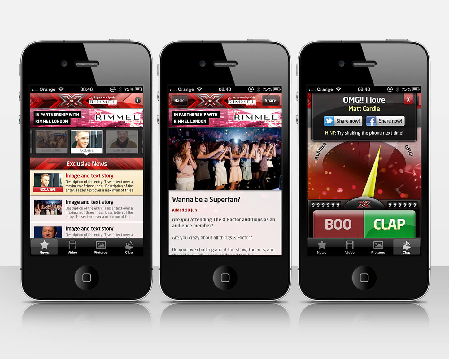 X Factor mobile apps